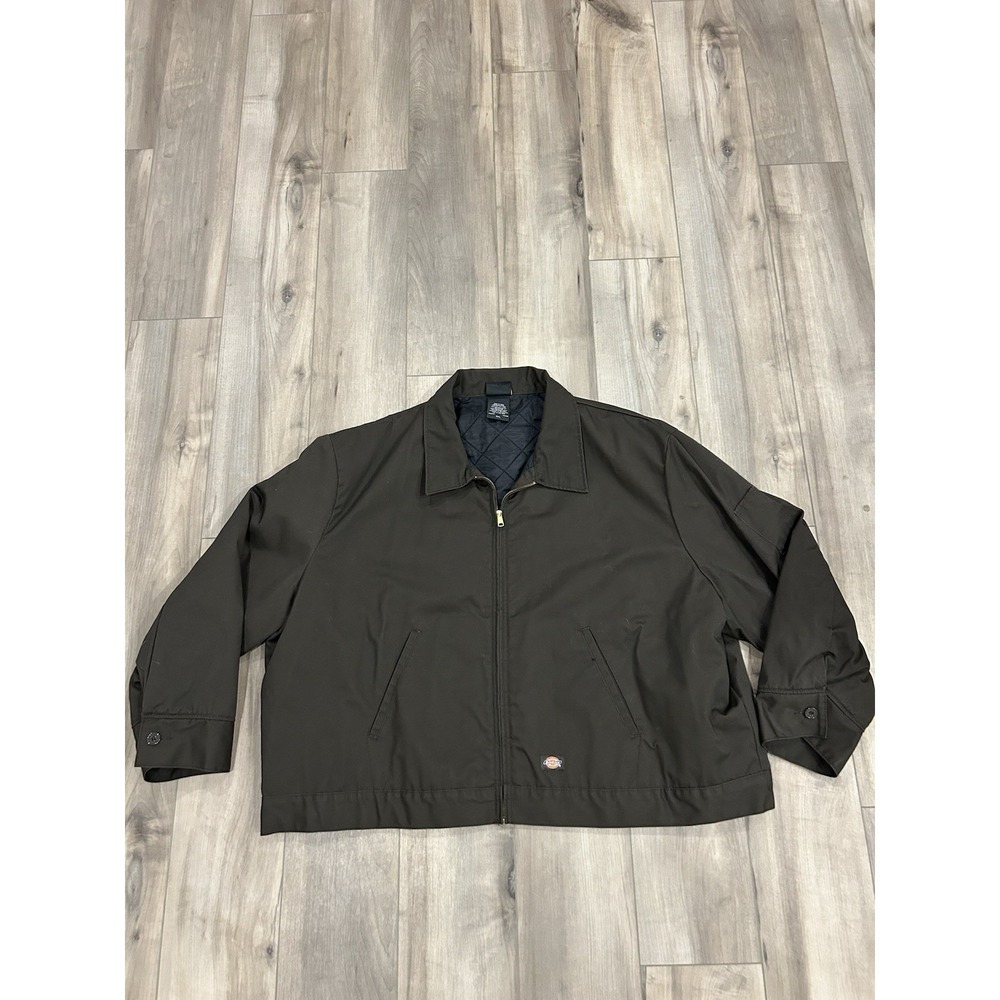 Dickies Brown Eisenhower Jacket Insulated Lined Quilted Full Zip Coat Mens 5XL